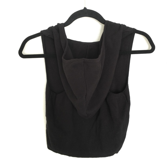 Rehab Black Crop Top Sports Hoodie Tank - Picture 4 of 5